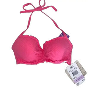 NWT 32D Coco Rave pink halter underwire Nixie Bandeau bikini top swimwear‎
